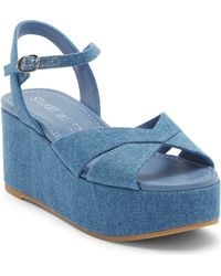 Stuart Weitzman - Carmen Midi Wedge Sandal - Lyst