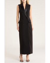 L'Agence - Sleeveless Blazer Maxi Dress - Lyst