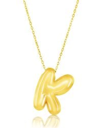 Simona - Bubble Initial Pendant Necklace - Lyst
