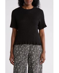 Max Studio - Ruffle Trim Short Sleeve Sweater - Lyst