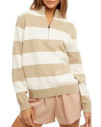 Wishlist - Stripe Half-Zip Pullover Sweater - Lyst