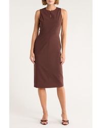 Theory - Miyani Sevona Wool Blend Midi Sheath Dress - Lyst