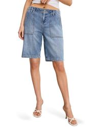GOOD AMERICAN - Lite Drawstring Bermuda Denim Shorts - Lyst