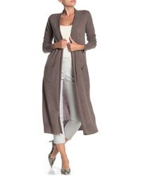 Catherine Malandrino Open Front Cashmere Longline Cardigan In Fossil Hea At Nordstrom Rack - Multicolor