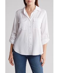 Tahari - ® Button-down Flap Pocket Shirt - Lyst