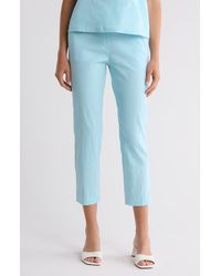 Theory - Treeca Linen Blend Pull-On Crop Pants - Lyst