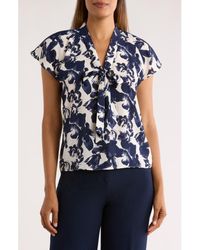 Nordstrom Rack - Tie Neck Flutter Sleeve Top - Lyst