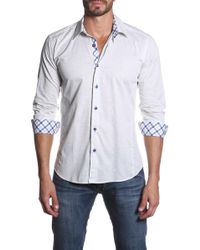 Jared Lang Solid Long Sleeve Semi-fitted Shirt - White