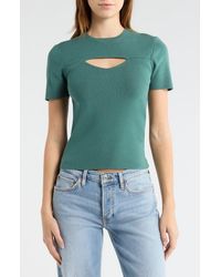 Wishlist - Cutout Short Sleeve Knit Top - Lyst