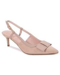 BERNESS - June Bow Pointed Toe Slingback Kitten Heel Pump - Lyst