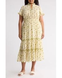 Max Studio - Flutter Sleeve Tiered Maxi Dress - Lyst