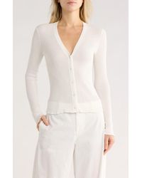Vince - Ribbed Button Front Cardigan - Lyst