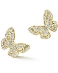 Glaze Jewelry - Pavé Cubic Zirconia Butterfly Stud Earrings - Lyst