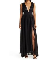 Love By Design - Daphne Sequin Top V-Plunge Maxi Dress - Lyst