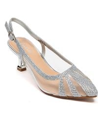 Lady Couture - Macy Mesh Rhinestone Slingback Pump - Lyst