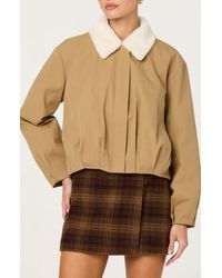 Astr - Raevin Faux Fur Collared Jacket - Lyst