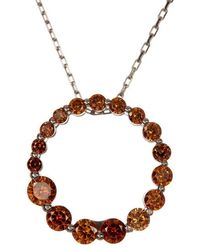 Suzy Levian - Sterling Chocolate Cz Journey Pendant Necklace - Lyst