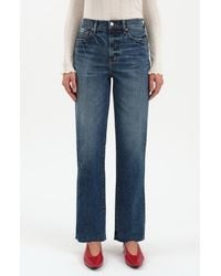 DAZE - Sun Raw Hem High Waist Crop Straight Leg Jeans - Lyst