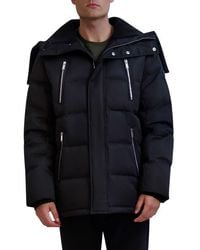 Karl Lagerfeld - Faux Fur Lined Down & Feather Fill Quilted Jacket - Lyst