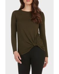 Matty M - Ada Front Twist Long Sleeve Top - Lyst