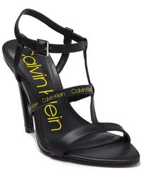 calvin klein brandy suede & leather stiletto