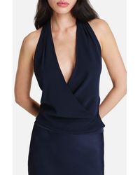Twp - Wrapped Up Stretch Silk Plunge Halter Top - Lyst