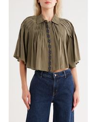 Ramy Brook - Tillie Flutter Sleeve Crop Top - Lyst