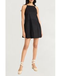 The Good Journey - Keyhole Linen Blend Minidress - Lyst