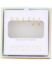 Argento Vivo - Set Of 3 Stud & Huggie Hoop Earrings - Lyst