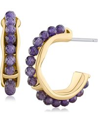 Jardin - Cubic Zirconia Hoop Earrings - Lyst
