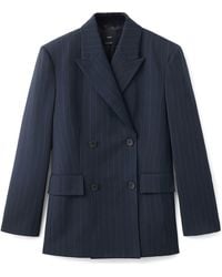 Mango - Selection Pinstripe Double Breasted Blazer - Lyst