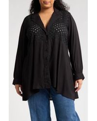 Boho Me - Eyelet Button-Up Shirt - Lyst