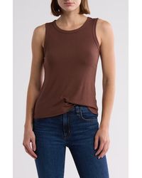 Halogen® - Fitted Ribbed Tank Top - Lyst