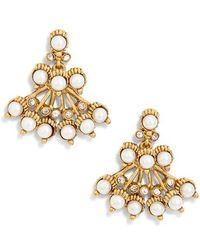 Kenneth Jay Lane - Faux Pearl & Crystal Drop Earrings - Lyst