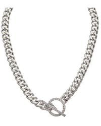 Juvell - Cubic Zirconia Toggle Curb Chain Necklace - Lyst