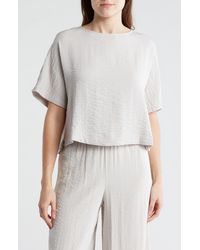 Adrianna Papell - Crinkle Boxy Crop T-shirt - Lyst