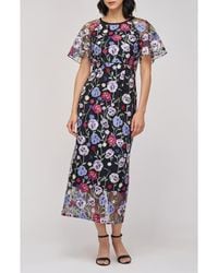 JS Collections Azalea Embroidered Shirt Dress in Blue | Lyst