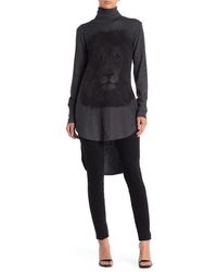 Go Couture - Turtleneck High-Low Tunic Sweater - Lyst