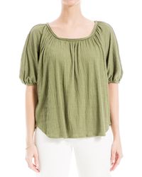 Max Studio - Textured Knit Bubble Sleeve Knit Top - Lyst