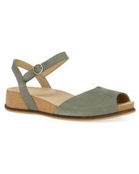 Dansko - Cass Ankle Strap Peep Toe Wedge Sandal - Lyst