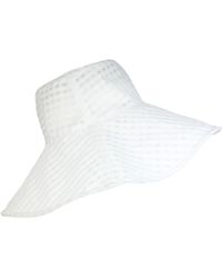 Laundry by Shelli Segal - Sheer Gingham Wide Brim Hat - Lyst