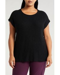 Eileen Fisher - Ballet Neck Cap Sleeve Organic Cotton Sweater - Lyst