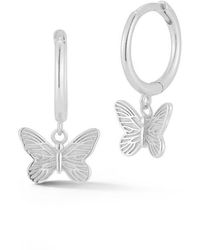Glaze Jewelry - Sterling Butterfly Huggie Hoop Earrings - Lyst