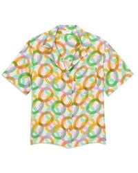 Sandro - Caledonia Circle Print Short Sleeve Silk Button-Up Shirt - Lyst
