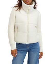 Kensie - Knit Sleeve Quilted Core Jacket - Lyst