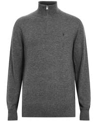 AllSaints - Kilburn Funnel Neck Wool Blend Quarter Zip Sweater - Lyst