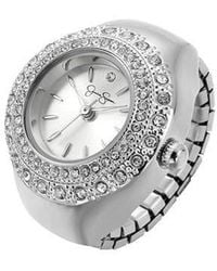 Jessica Simpson - Miligrain Crystal Ring Watch, 22Mm - Lyst