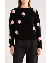 Love By Design - Rosie Floral Appliqué Sweater - Lyst