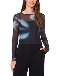 Halogen® - Swift Blur Mesh Top - Lyst