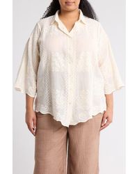 Forgotten Grace - Embroidered Cotton Button-Up Shirt - Lyst